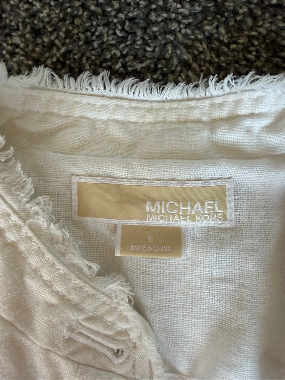 Michael Kors White Button-Front Lightweight Jacket